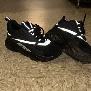 Dior Black and White Reflective Sneakers